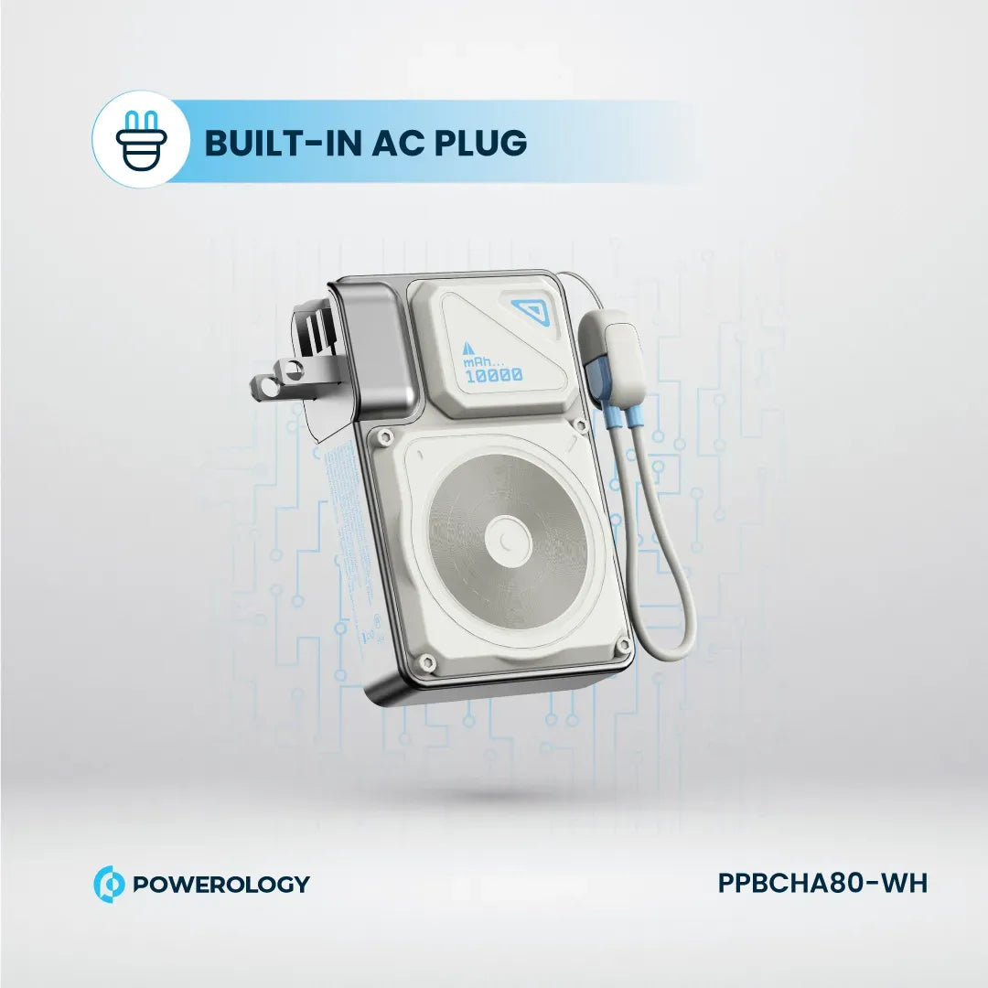 Powerology 10000 m Ah Wall Charger MagSafe Power Bank - white – image 6