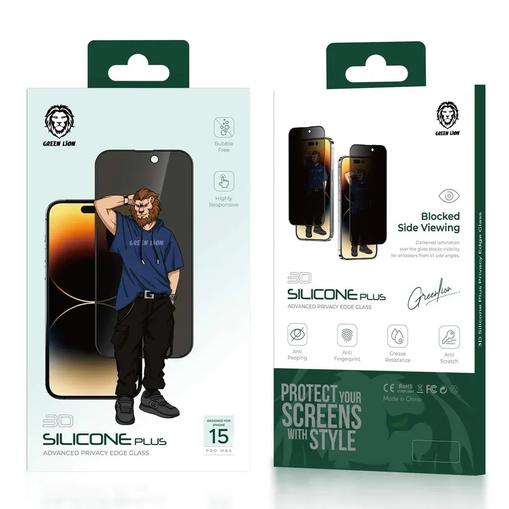 Green Lion 3 DSilicone Plus Screen Protector - Black Edge/Privacy – image 11