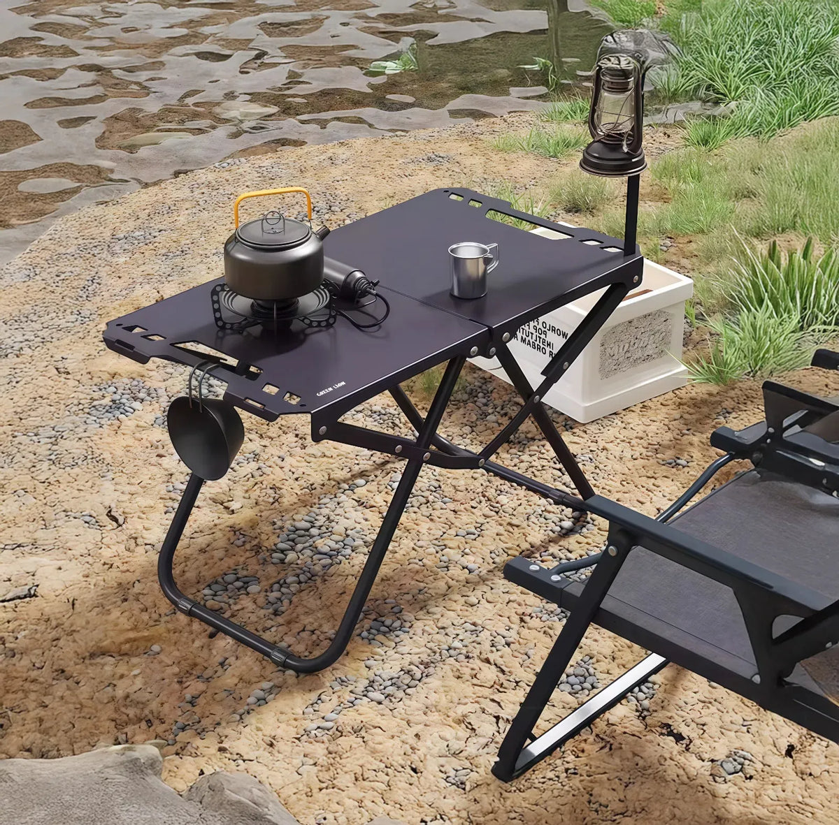 Green Lion Denver Portable Camping Table Black – image 4