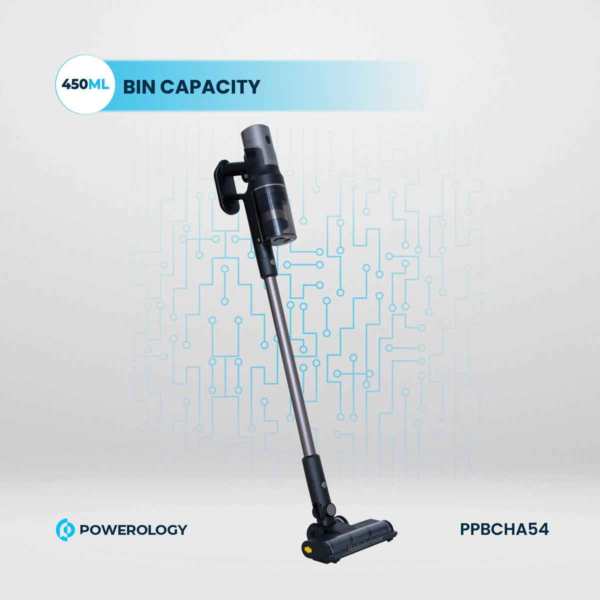 Powerology Cordless Vacuum Auto Disposal Charging Black – image 3