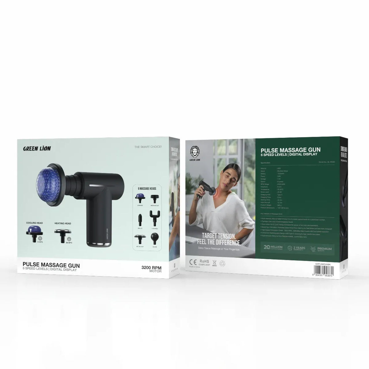 Green Lion Pulse Massage Gun - Black – image 6