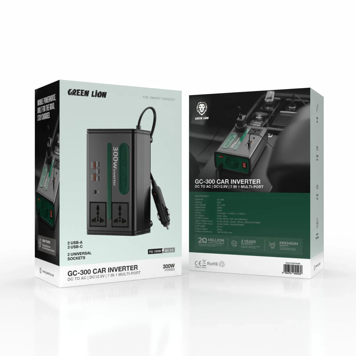 Green Lion GC-300 Car Inverter - Black – image 3
