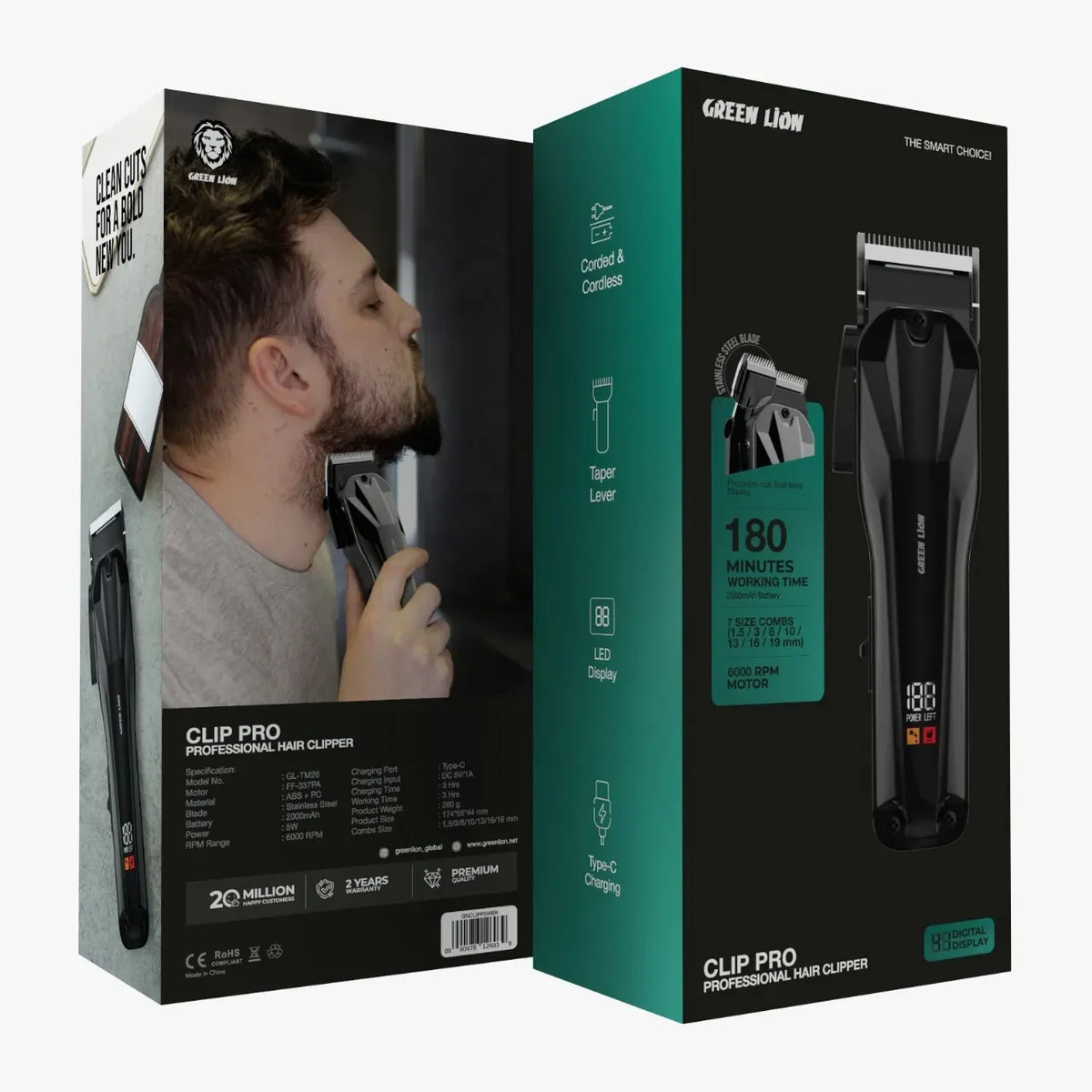 Green Lion Clip Pro Professional Hair Clipper Black – image 16