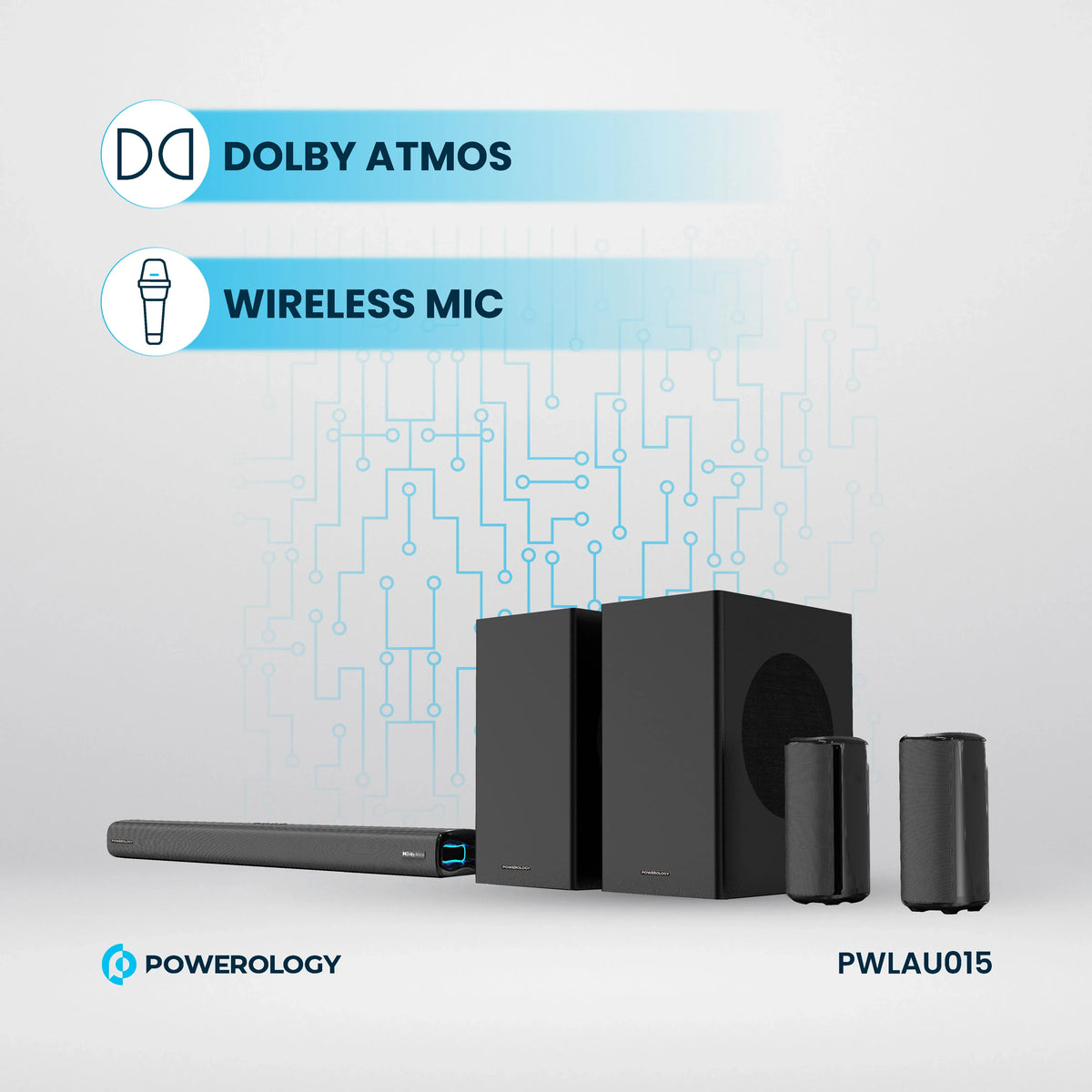 Powerology 5 2 4ch Dual Woofer Wireless Home Theater Black – image 5