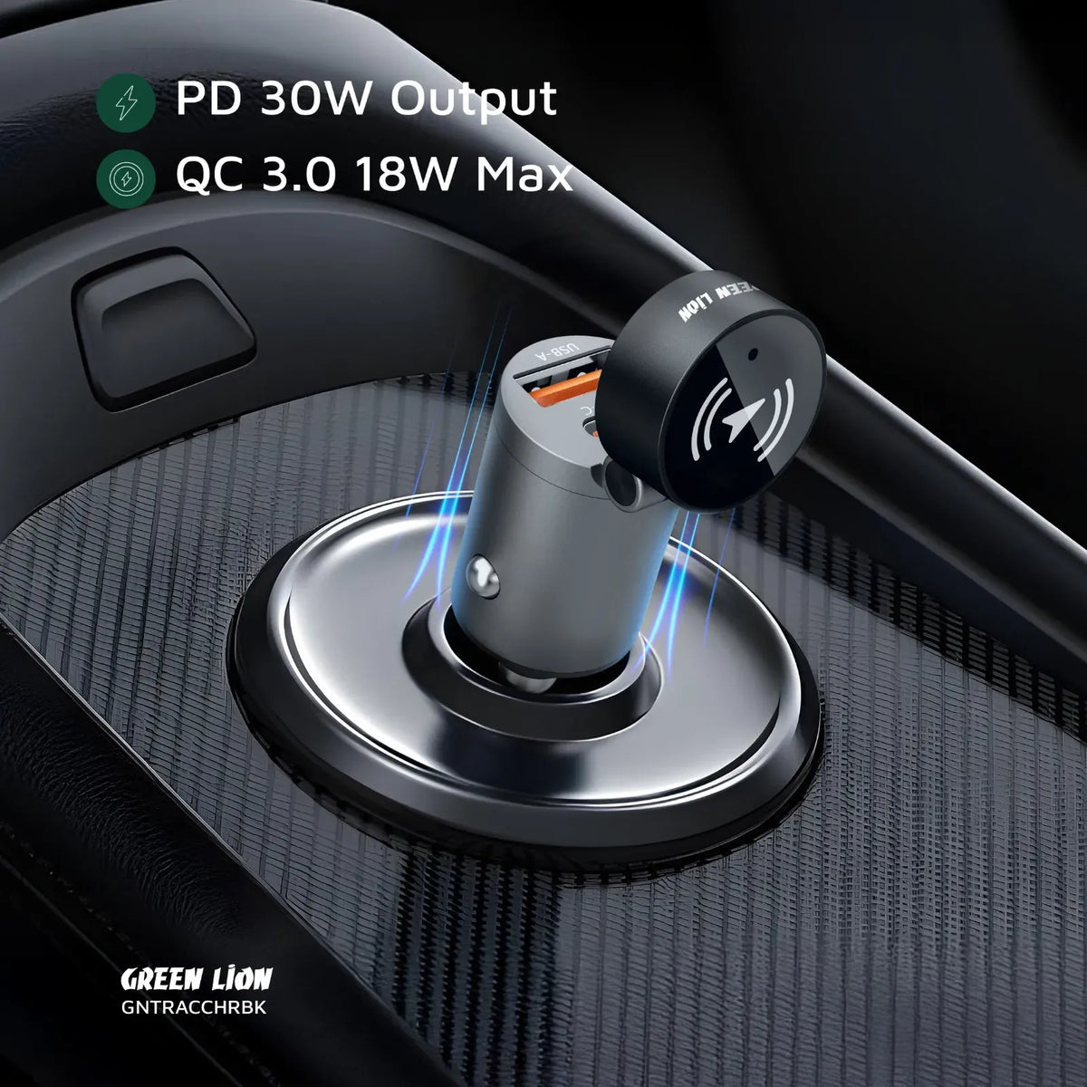 Green Lion Tracker Dual Port Car Charger Black – image 8