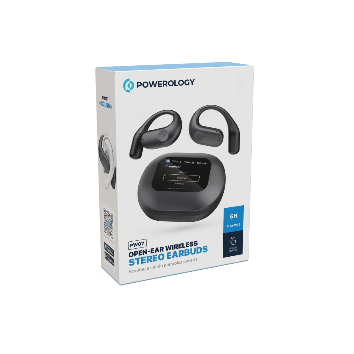 Powerology Air Conduction Enc Tws Earbuds and Charging Case with Display 60mAh Black – image 8