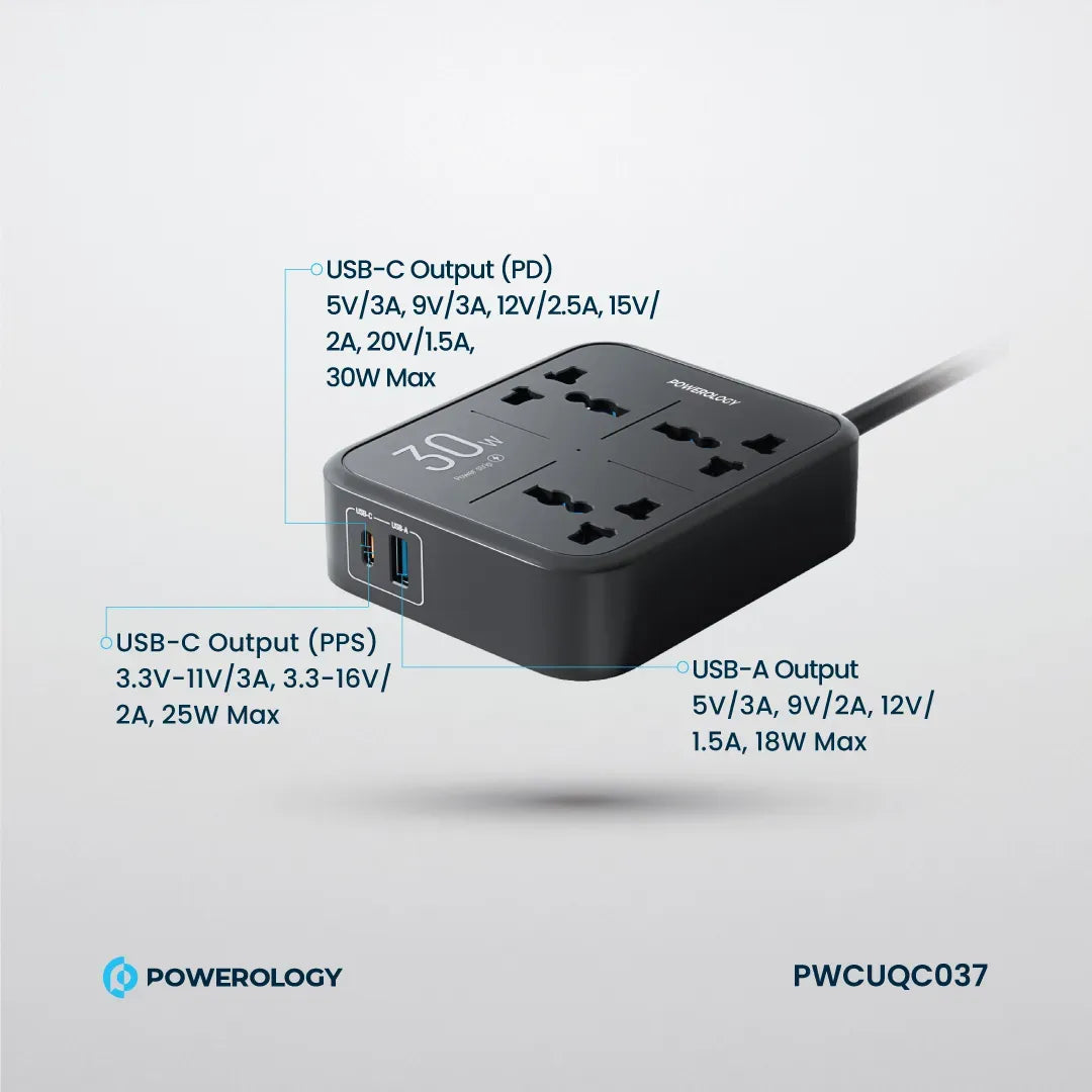 Powerology Power Strip 3250w 3ac Black – image 15
