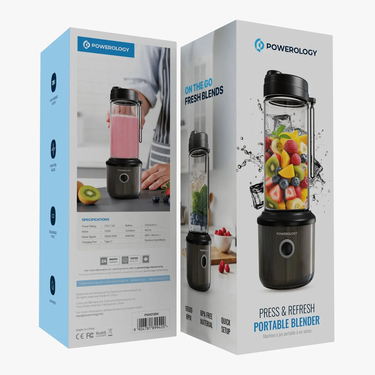 Powerology Press &Refresh Portable Blender - Black – image 7