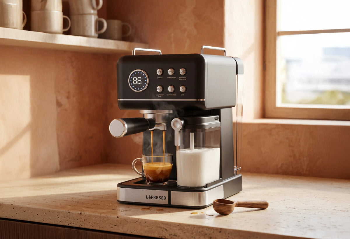 LePresso Marzette Coffee Maker with Milk Tank Black – image 2
