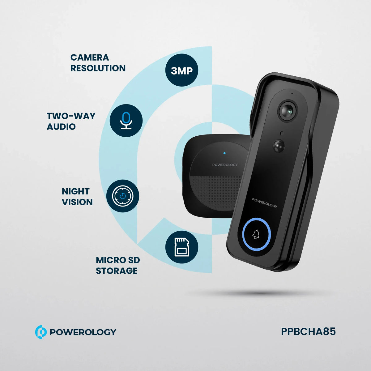 Powerology Smart Doorbell Camera Black – image 17