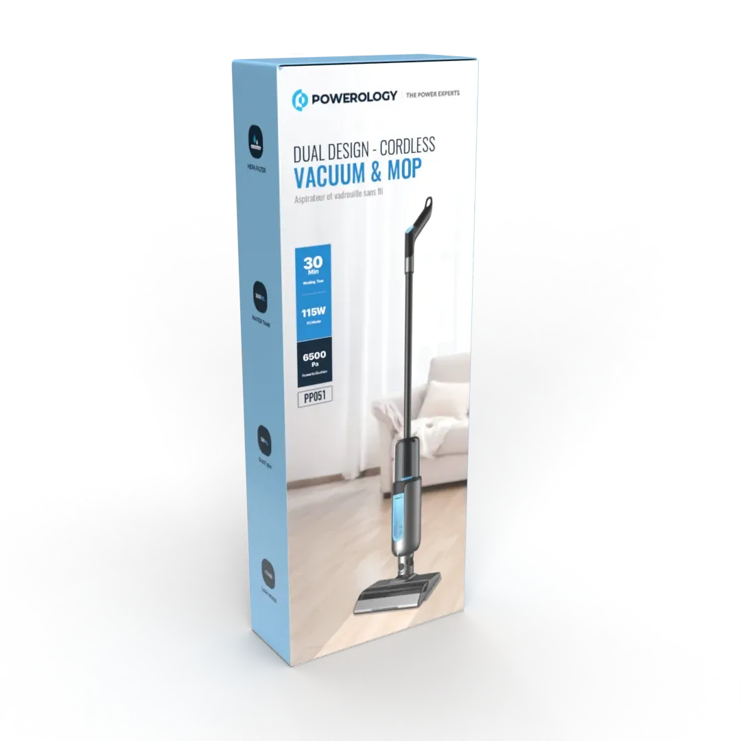 Powerology Dual Design Cordless Vacuum Mop Black – image 6