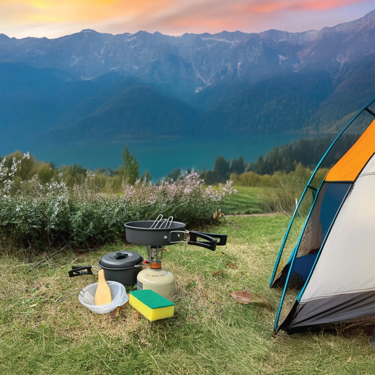 Green Lion 10 in 1 Camping Cookware Black – image 8