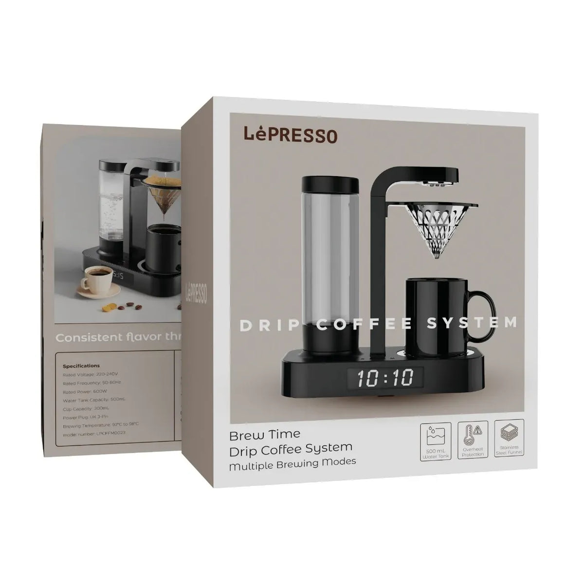 LePresso Brew Time Drip Coffee System with Multiple Brewing Modes Black – image 4