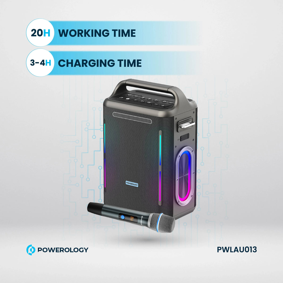 Powerology Karaoke Party Speaker Silver – image 9