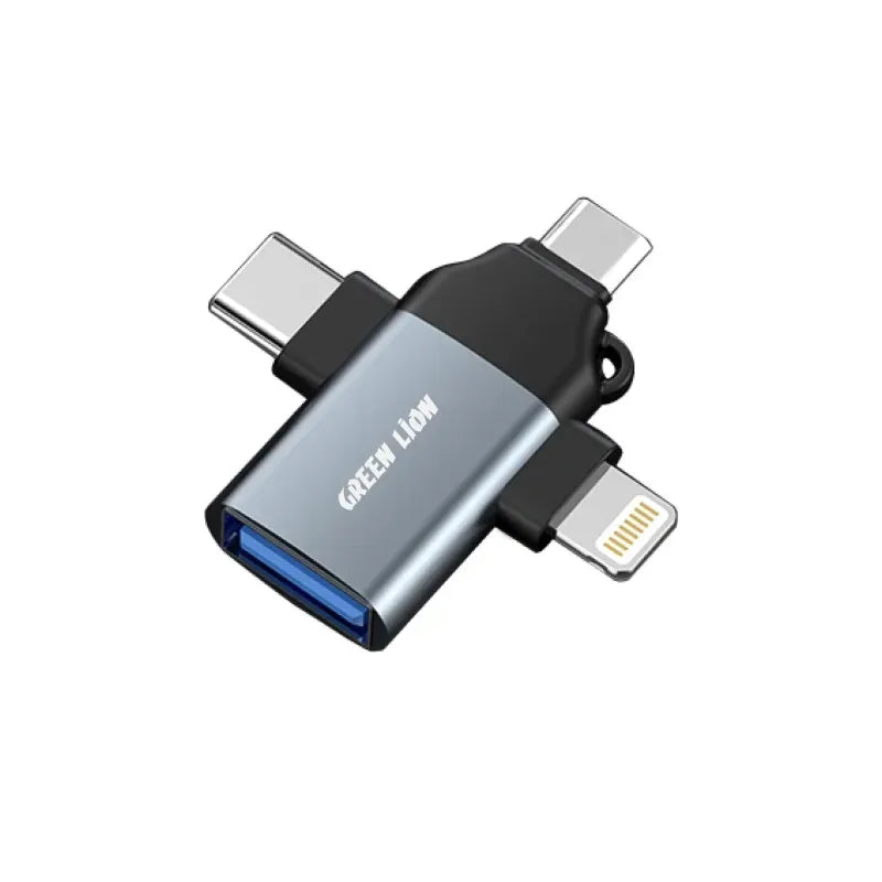 Green Lion 3 in 1 Otg Lightning Micro Type C Gray – image 5