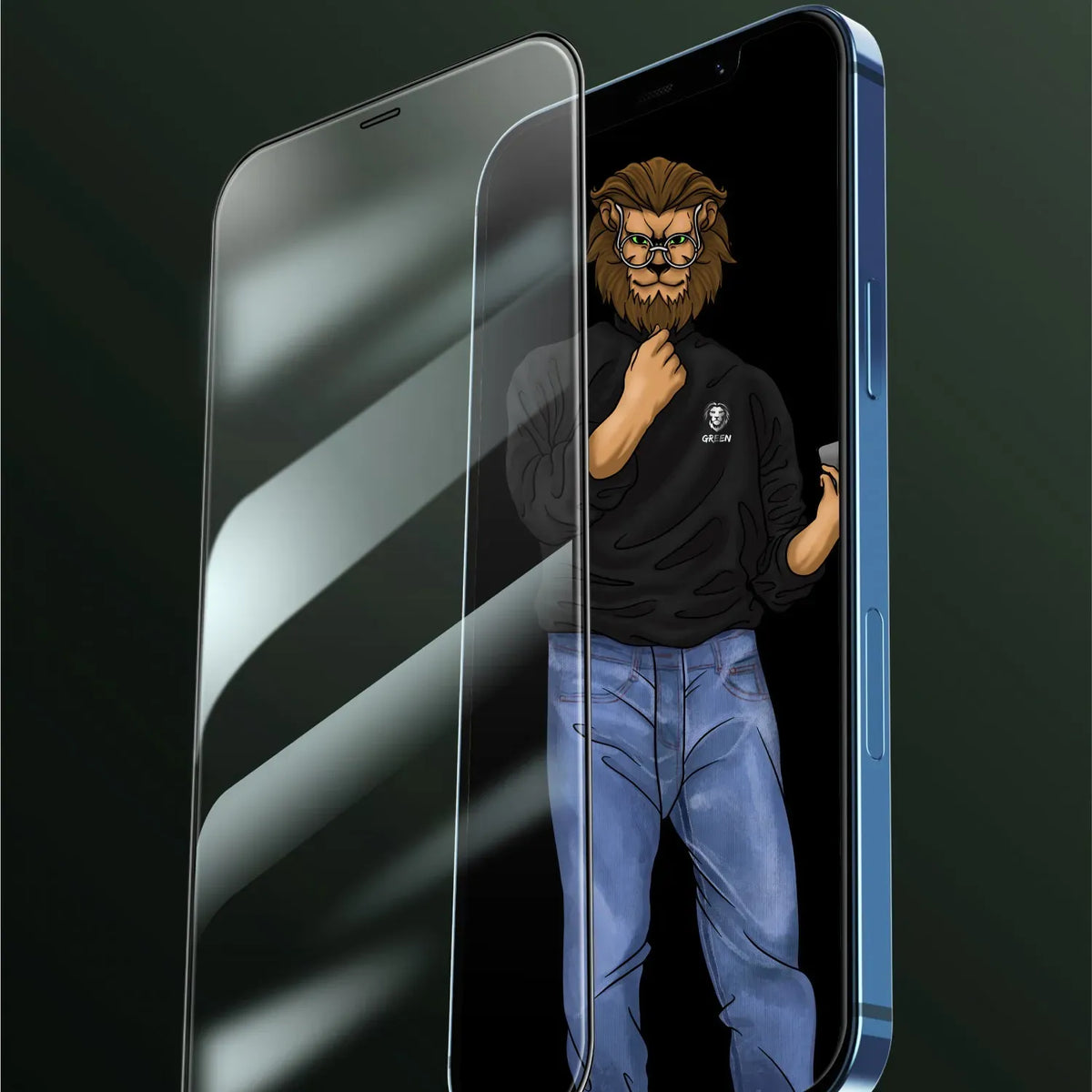Green Lion 9 HSteve HD Screen Protector - Black Edge/Clear – image 4