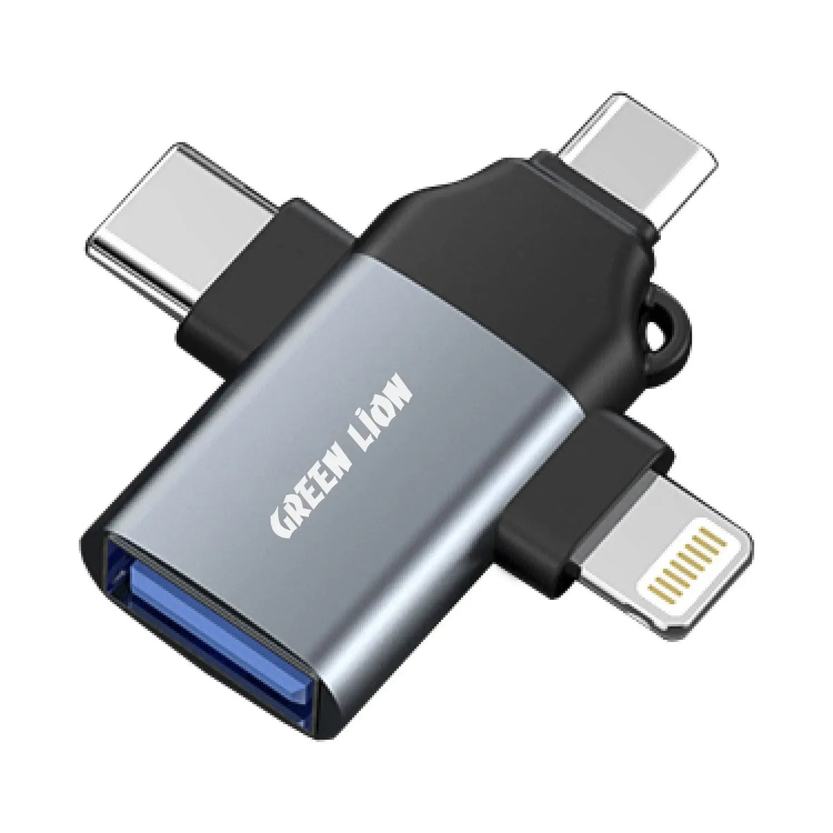 Green Lion 3 in 1 Otg Lightning Micro Type C Gray – image 4