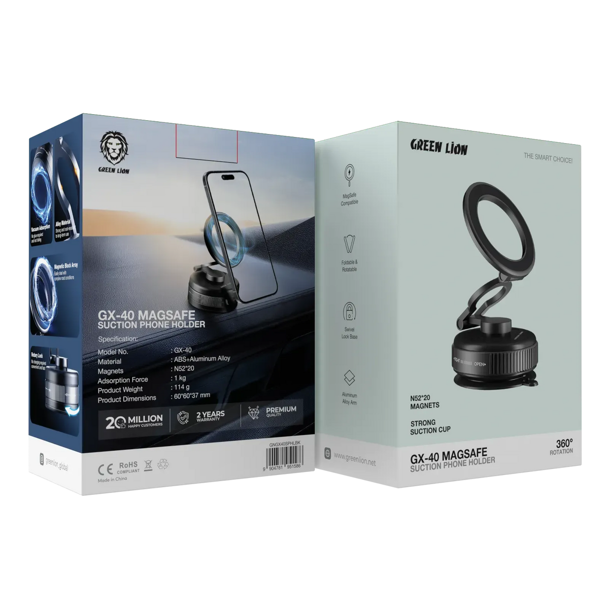 Green Lion Gx 40 MagSafe Suction Phone Holder Black – image 7