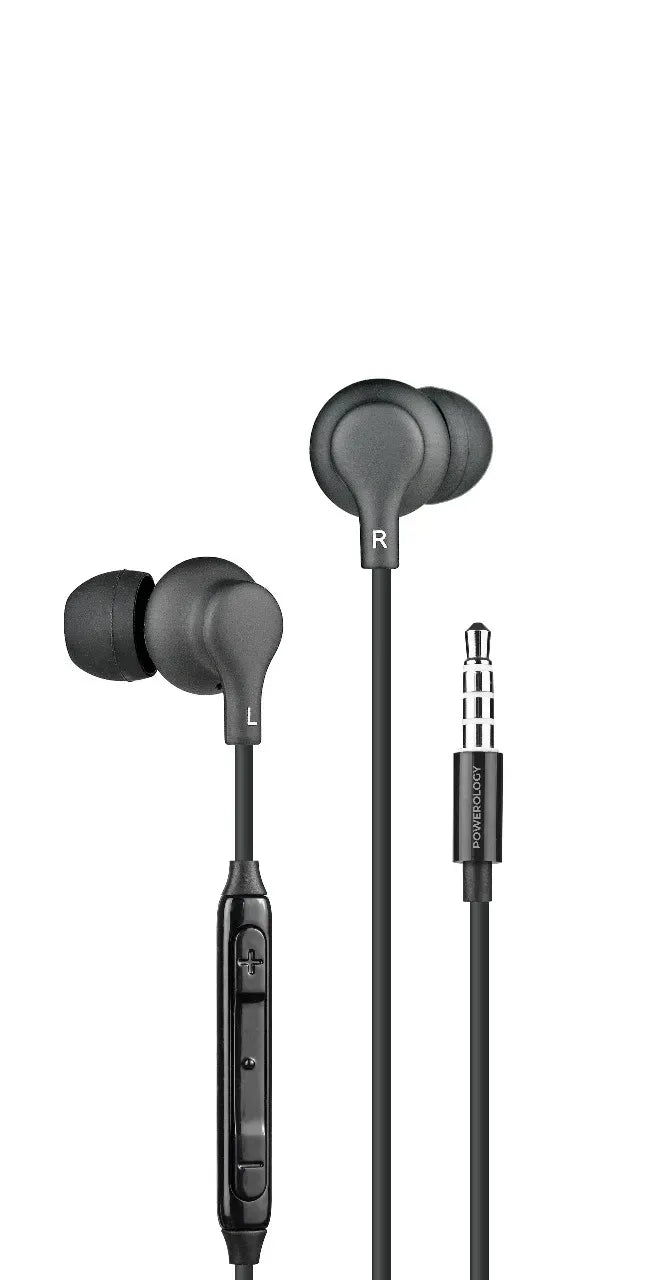 Powerology 3.5 mm In-Ear Stereo Earphones - Black