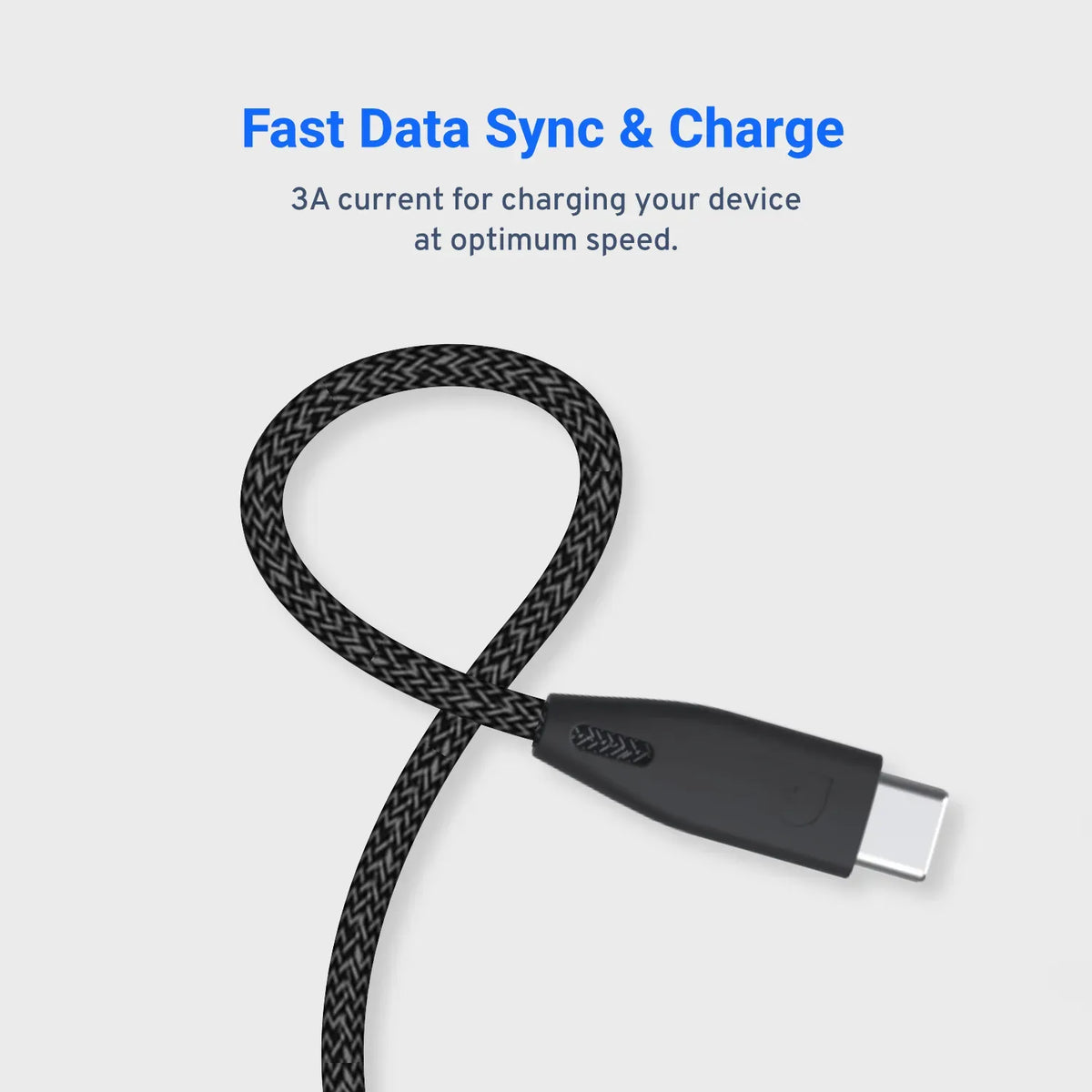 Powerology Braided USB-C to USB-C Cable (2 m/6.6 ft) - Black – image 6