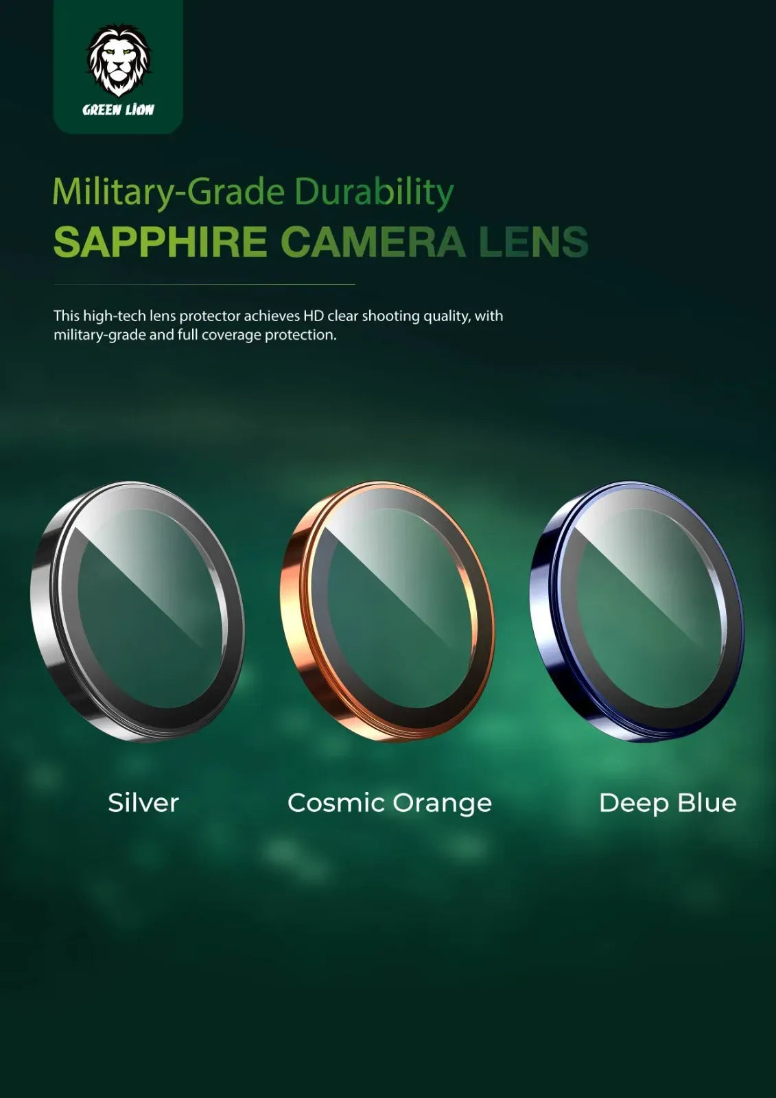 Green Lion Sapphire Camera Lens - SilverTitanium – image 3