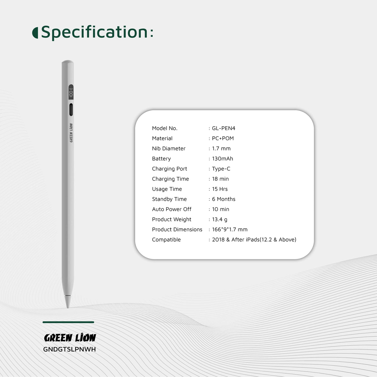 Green Lion Digital Stylus Pencil White – image 17