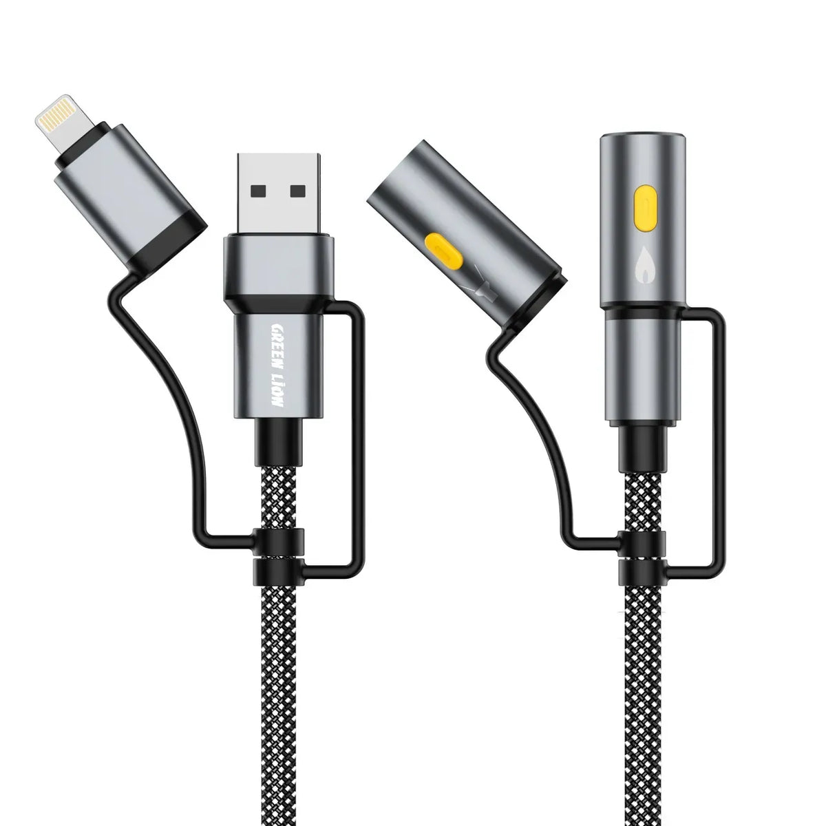 Green Lion 6 in 1 Cable Charging LED Light Ignition Gray – image 5