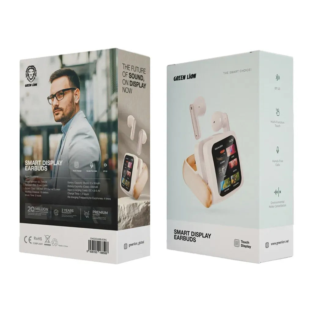Green Lion Smart Display Earbuds - Black – image 12