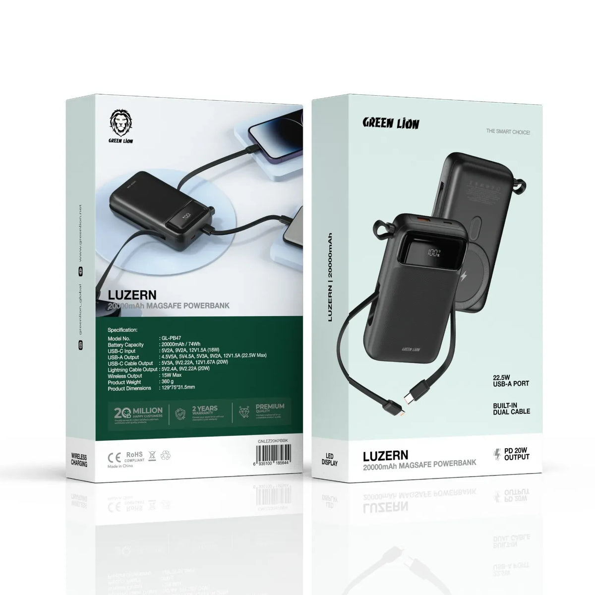 Green Lion Luzern 20000mAh MagSafe Power Bank Black – image 4