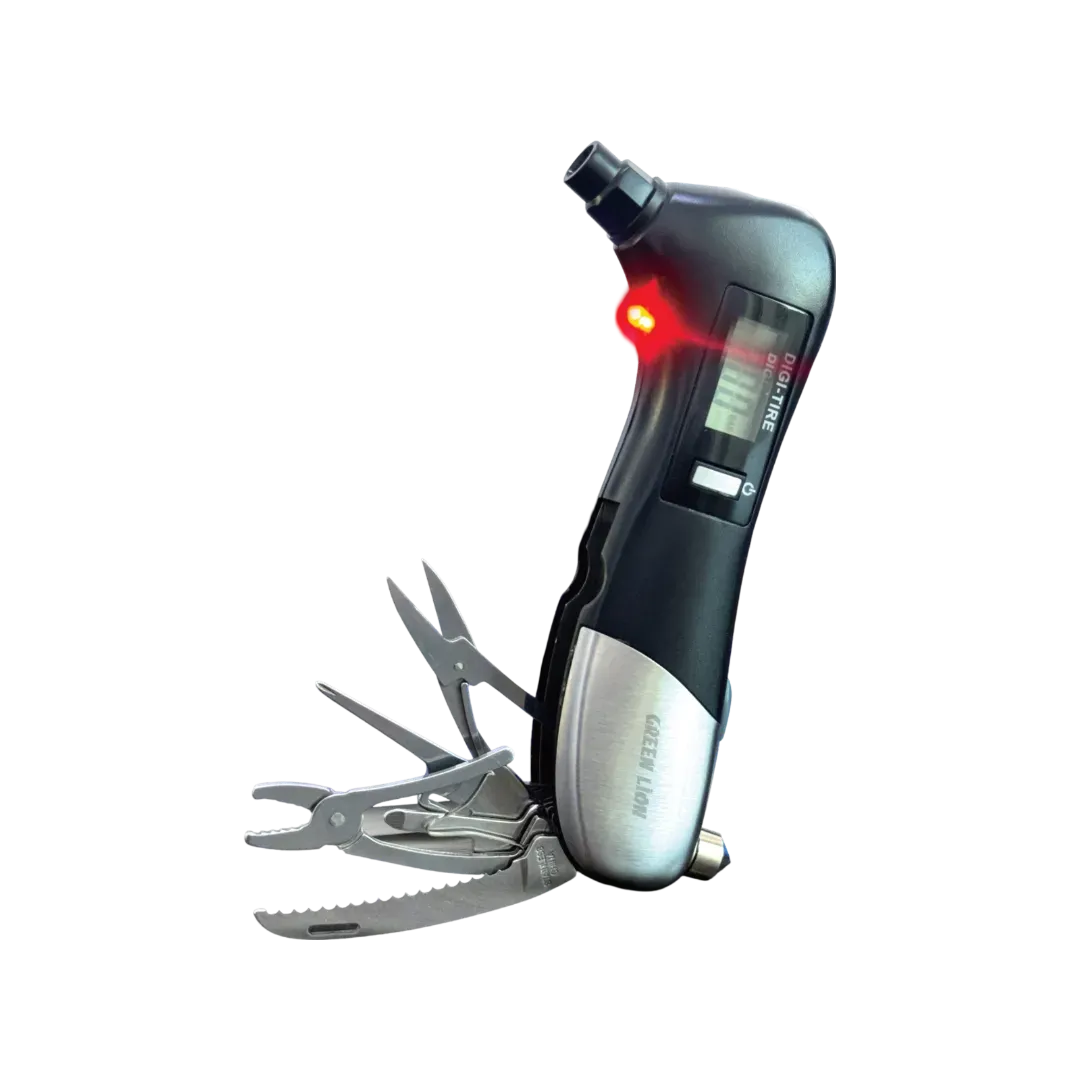 Green Lion Digital Tire Pressure Gauge 9 In 1 Rescue Tool - Black – image 4