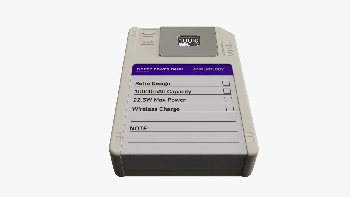 Powerology Floppydisk Retro 10000 m Ah Mag Safe Power Bank Batterie Externe Mag Safe 10000 m Ah - White – image 10