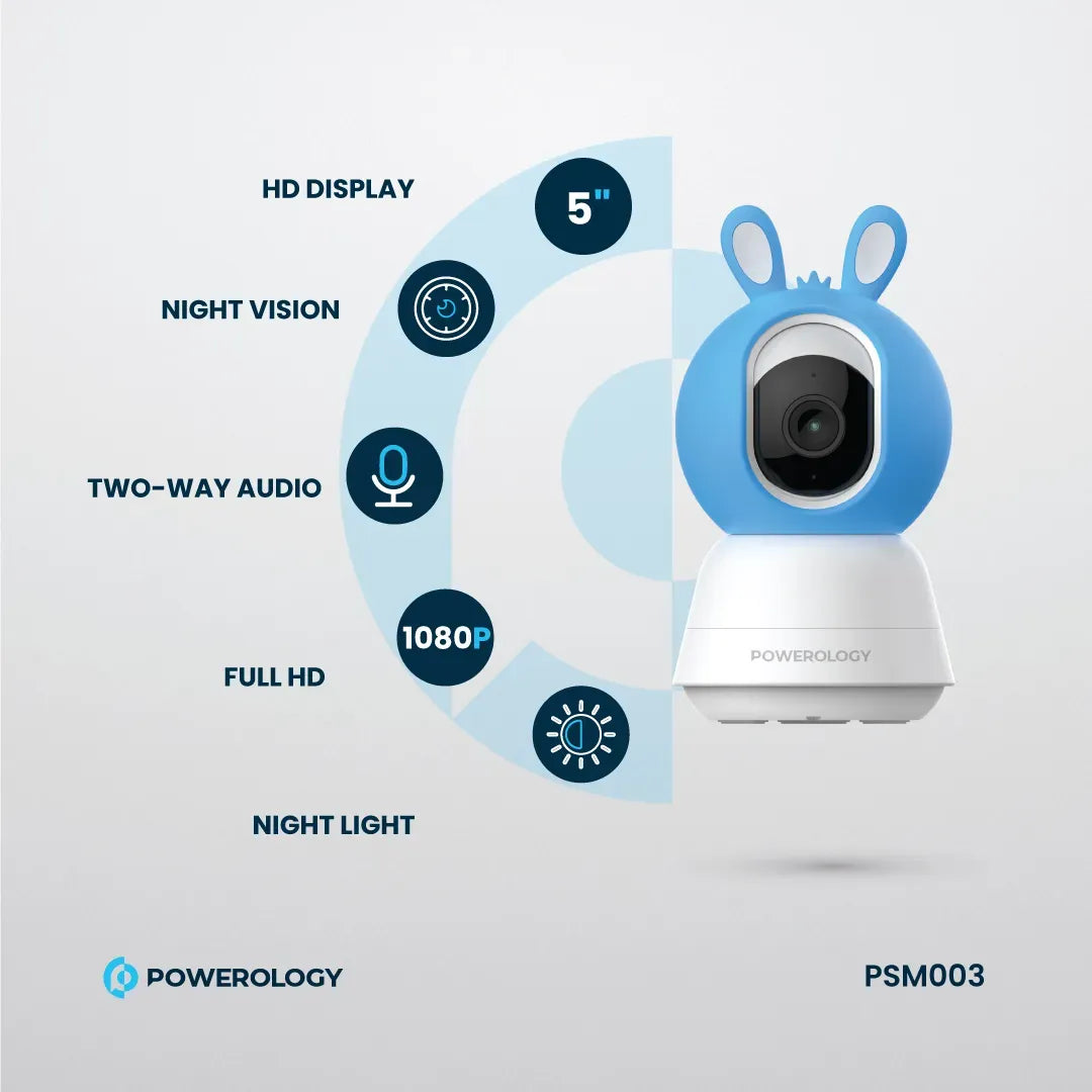 Powerology Monitor App Baby Camera Blue Pink – image 11