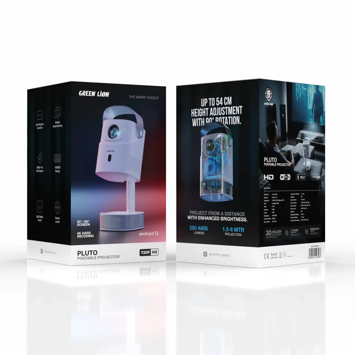 Green Lion Pluto 4 KPortable Projector - White – image 3