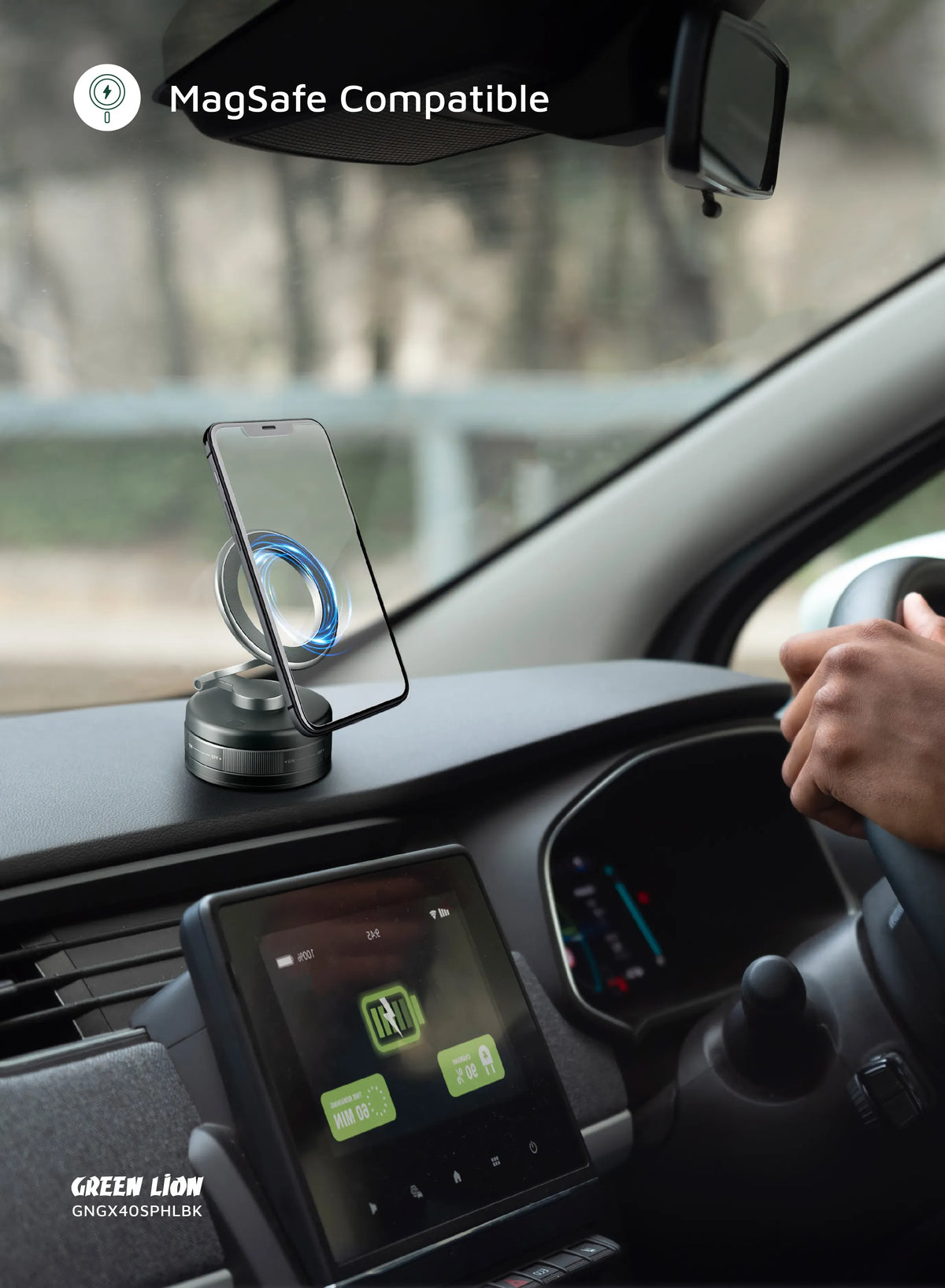 Green Lion Gx 40 MagSafe Suction Phone Holder Black – image 9
