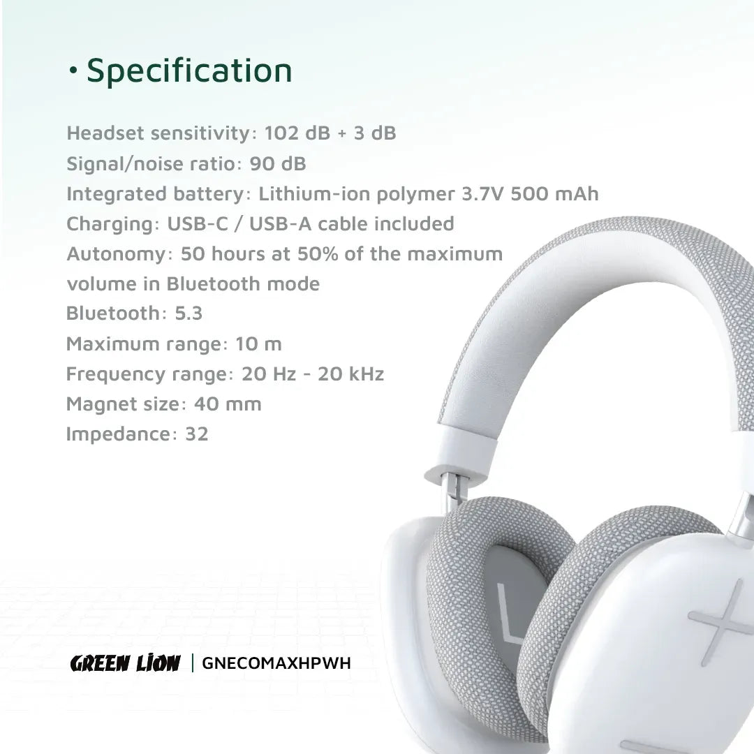 Green Lion Echo Max Headphone - White – image 2