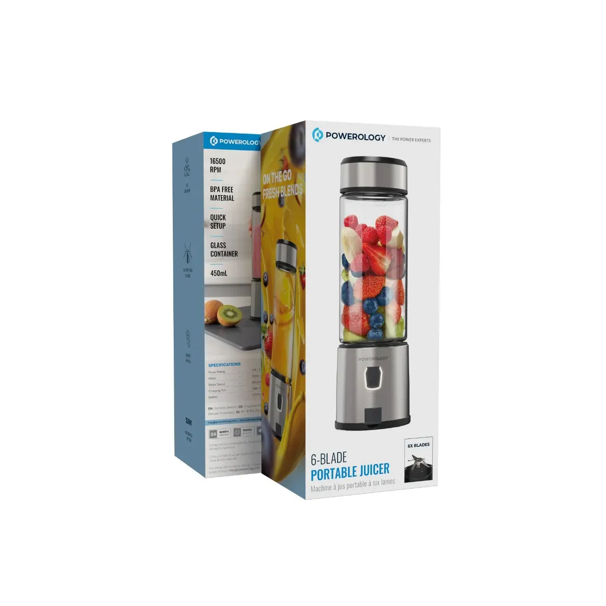 Powerology 6-Blade Portable Juicer - Silver – image 17