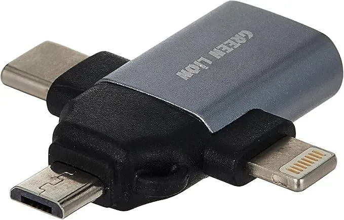 Green Lion 3 in 1 Otg Lightning Micro Type C Gray – image 2