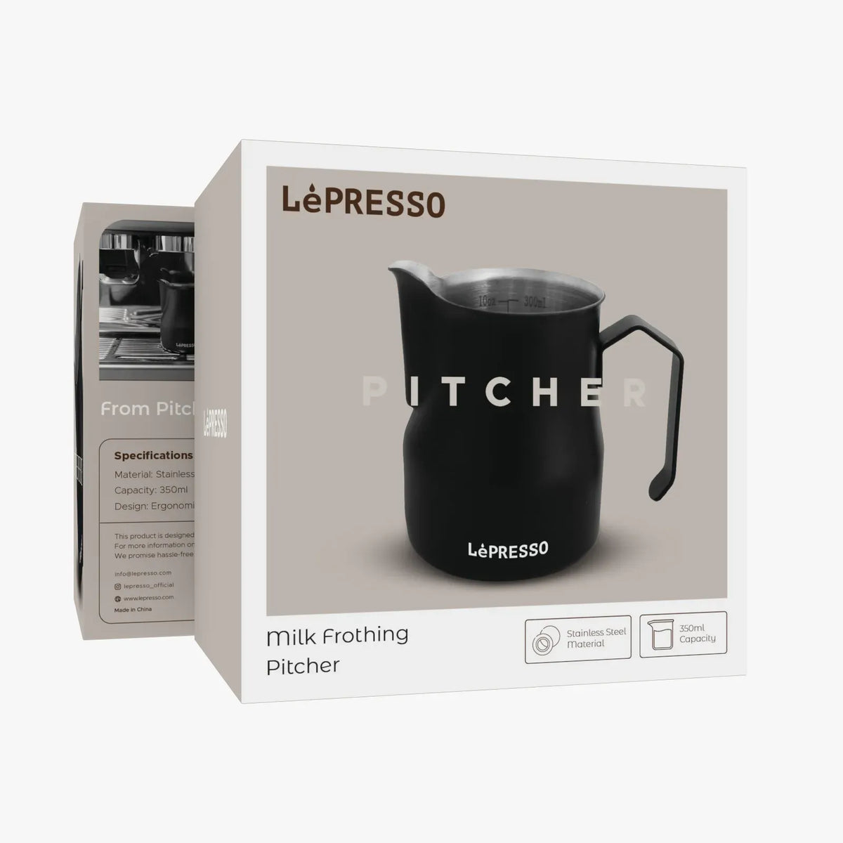 LePresso Milk Frothing Pitcher Black – image 8