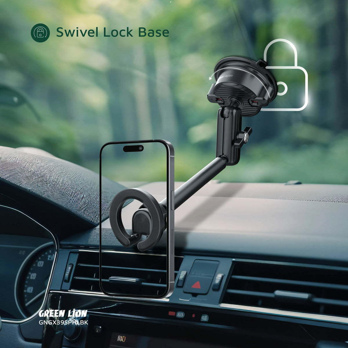Green Lion GX-39 Suction Phone Holder - Black – image 14
