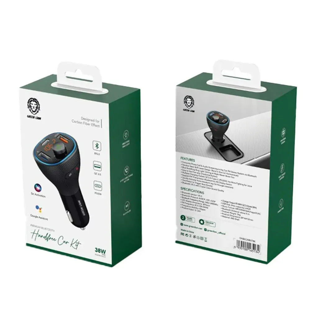 Green Lion Wireless Hands Free Car Kit with Built in Fm Transmitter Qc3 0 PD 20w 38w – image 10