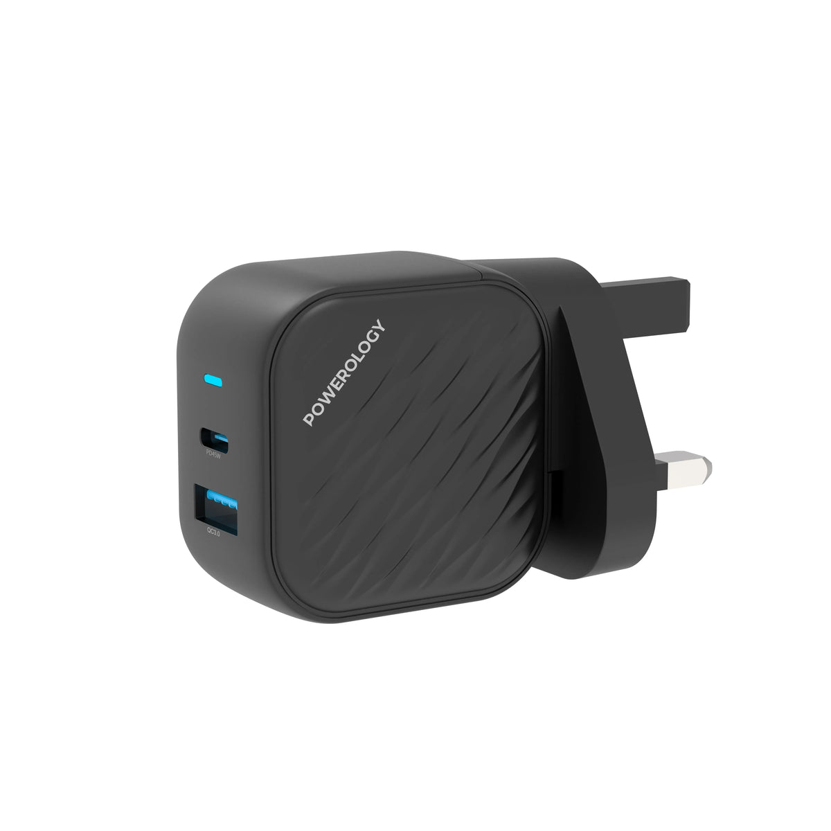 Powerology Gan Dual Port Wall Charger Black – image 2
