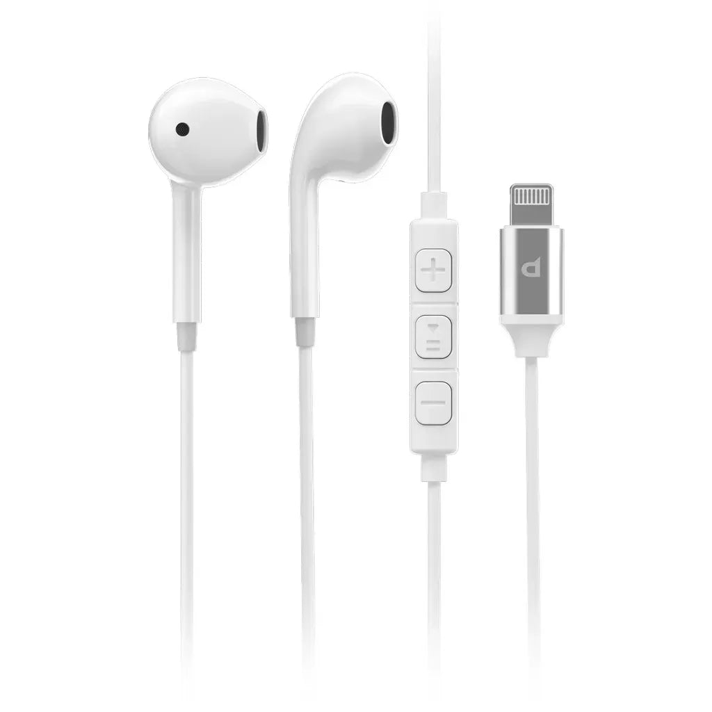 Powerology Stereo Earphone Lightning Connector 1.2 m/4 ft - White