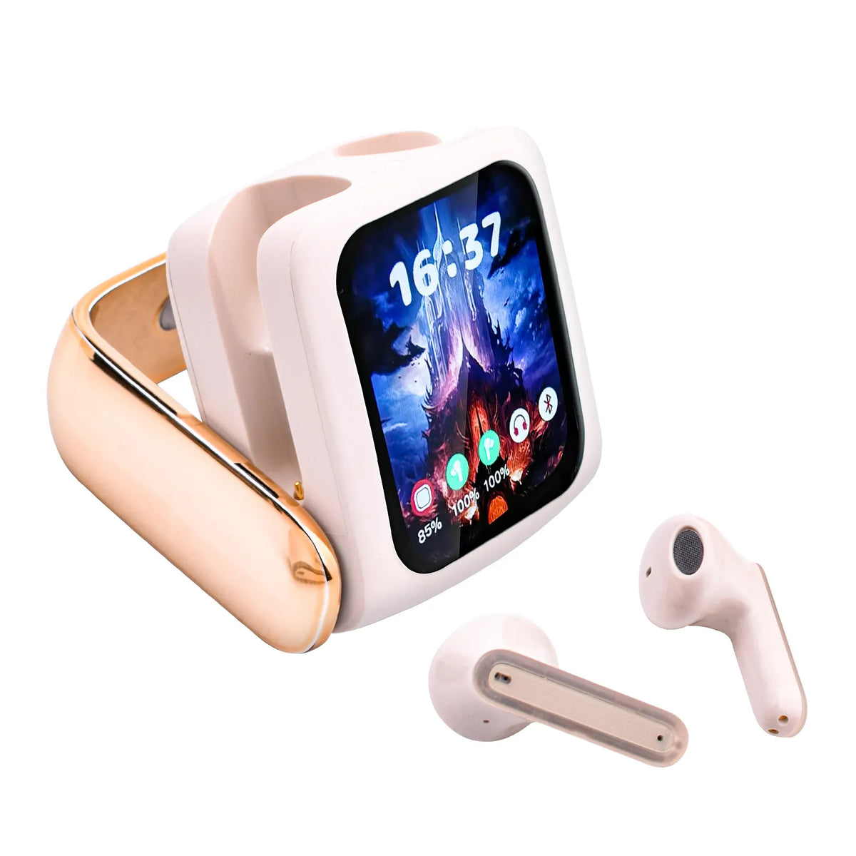 Green Lion Smart Display Earbuds - Black – image 3