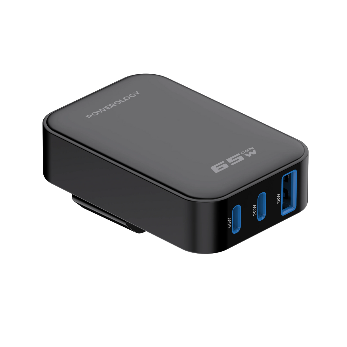 Powerology Crab Foldable Eu Gan Charger Black – image 3