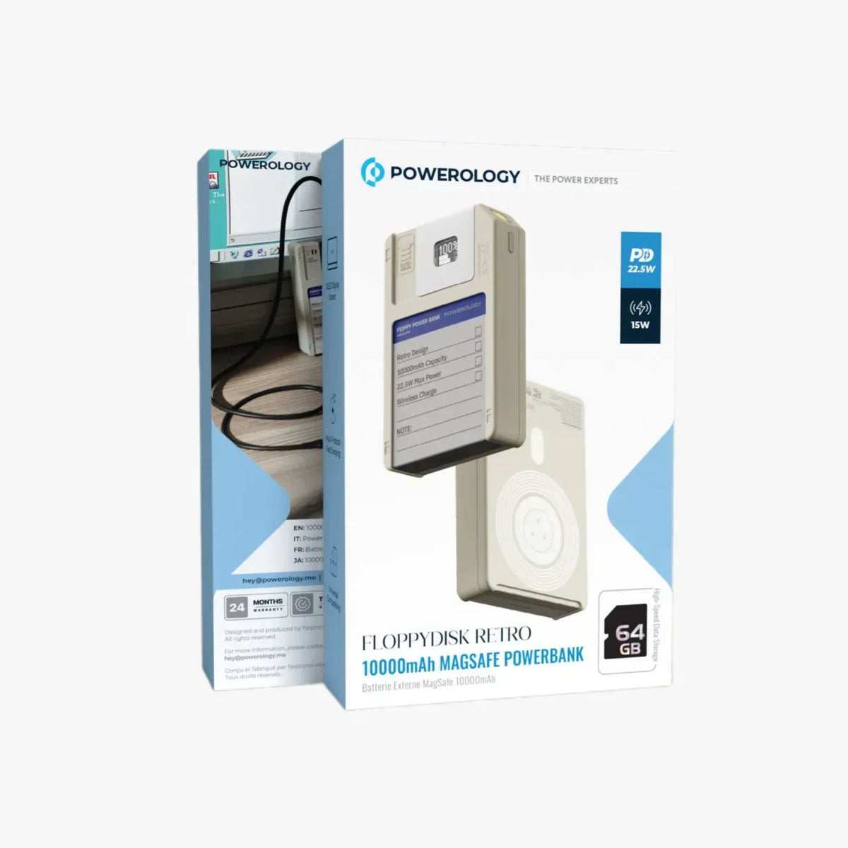 Powerology Floppydisk Retro 10000 m Ah Mag Safe Power Bank Batterie Externe Mag Safe 10000 m Ah - White – image 11