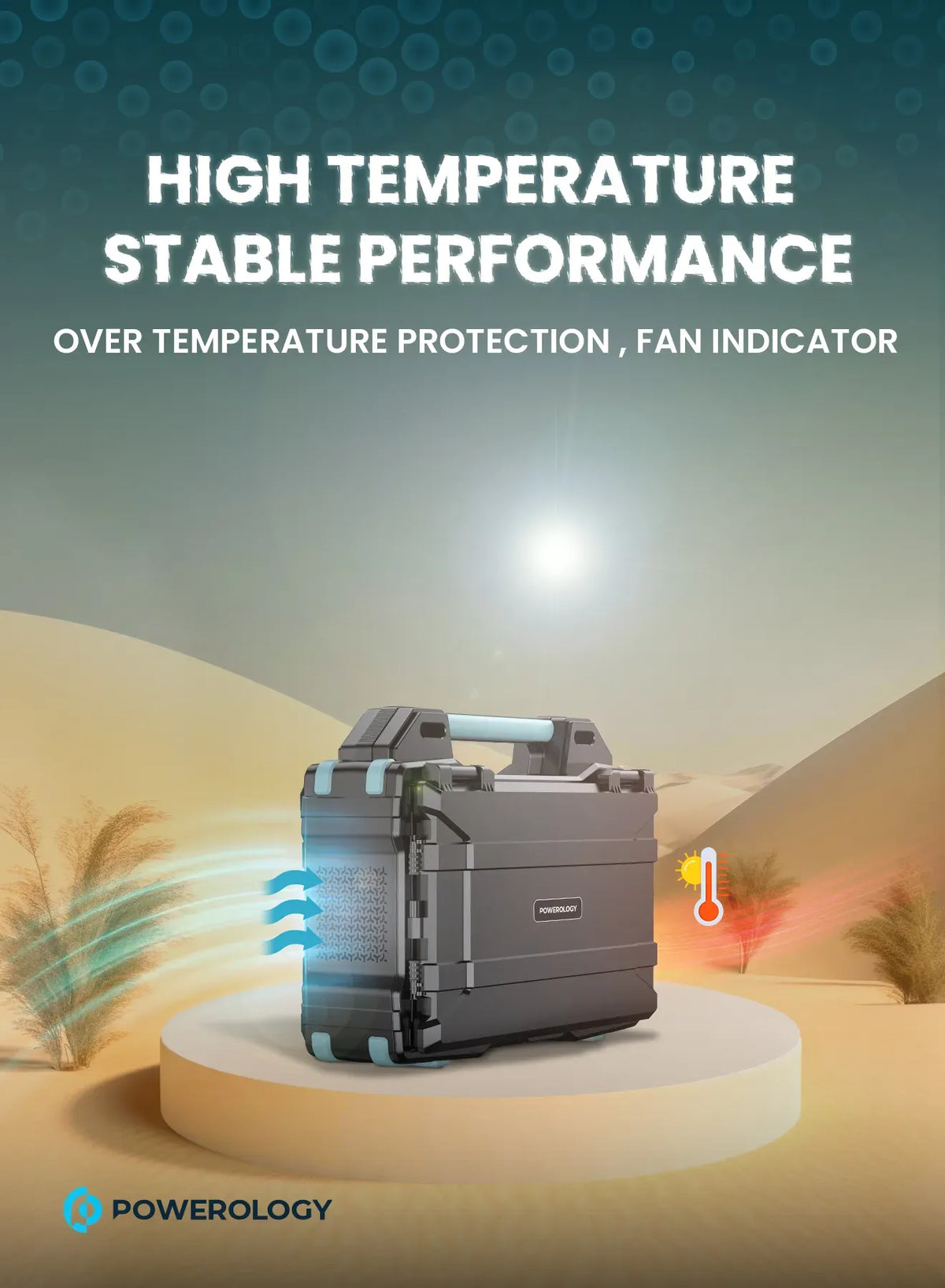 Powerology Portable Solar Power Generator 284wh 300w QC Black – image 3