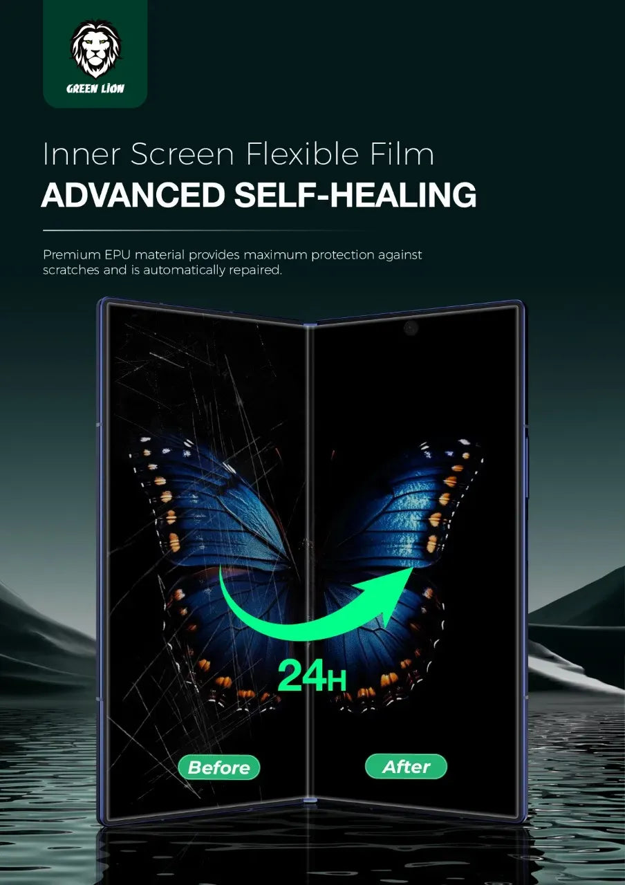 Green Lion Fold Protection Pack with Front Glass Inside Soft Film for Z Fold 7 Black – image 6