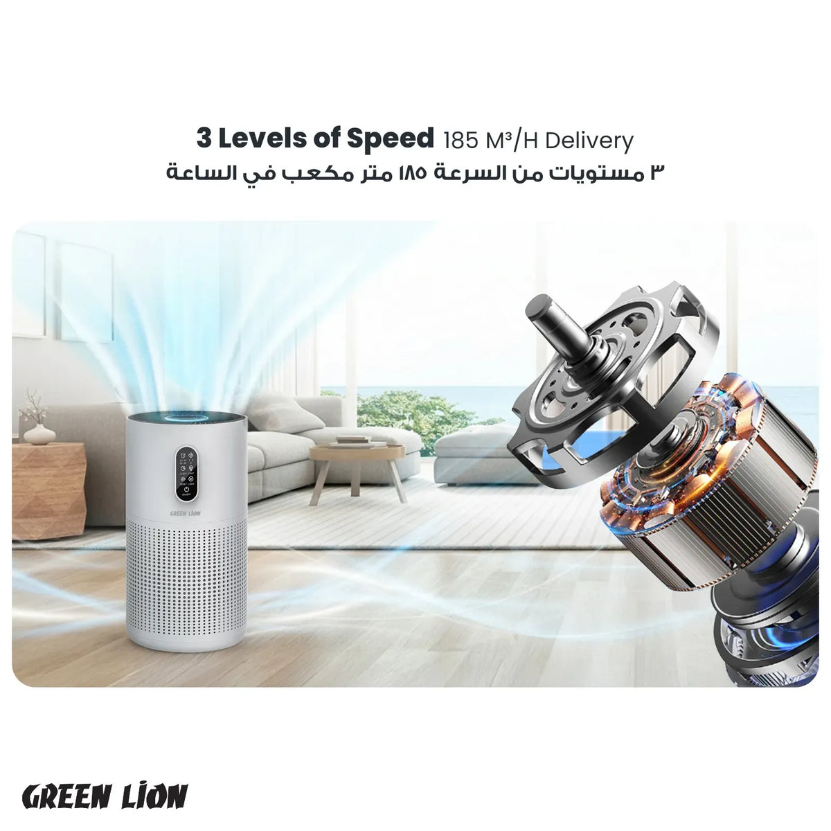 Green Lion Compact Air Purifier 3 in 1 Filtration - White – image 10