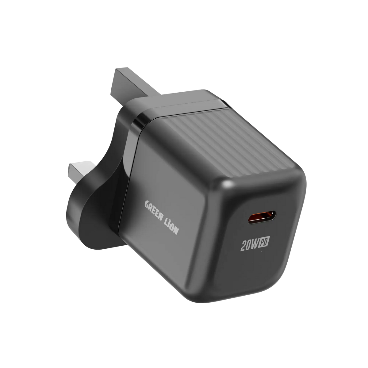 Green Lion Ultra Compact Gan Wall Charger Uk Pin USB C 20w with C to L Black – image 4