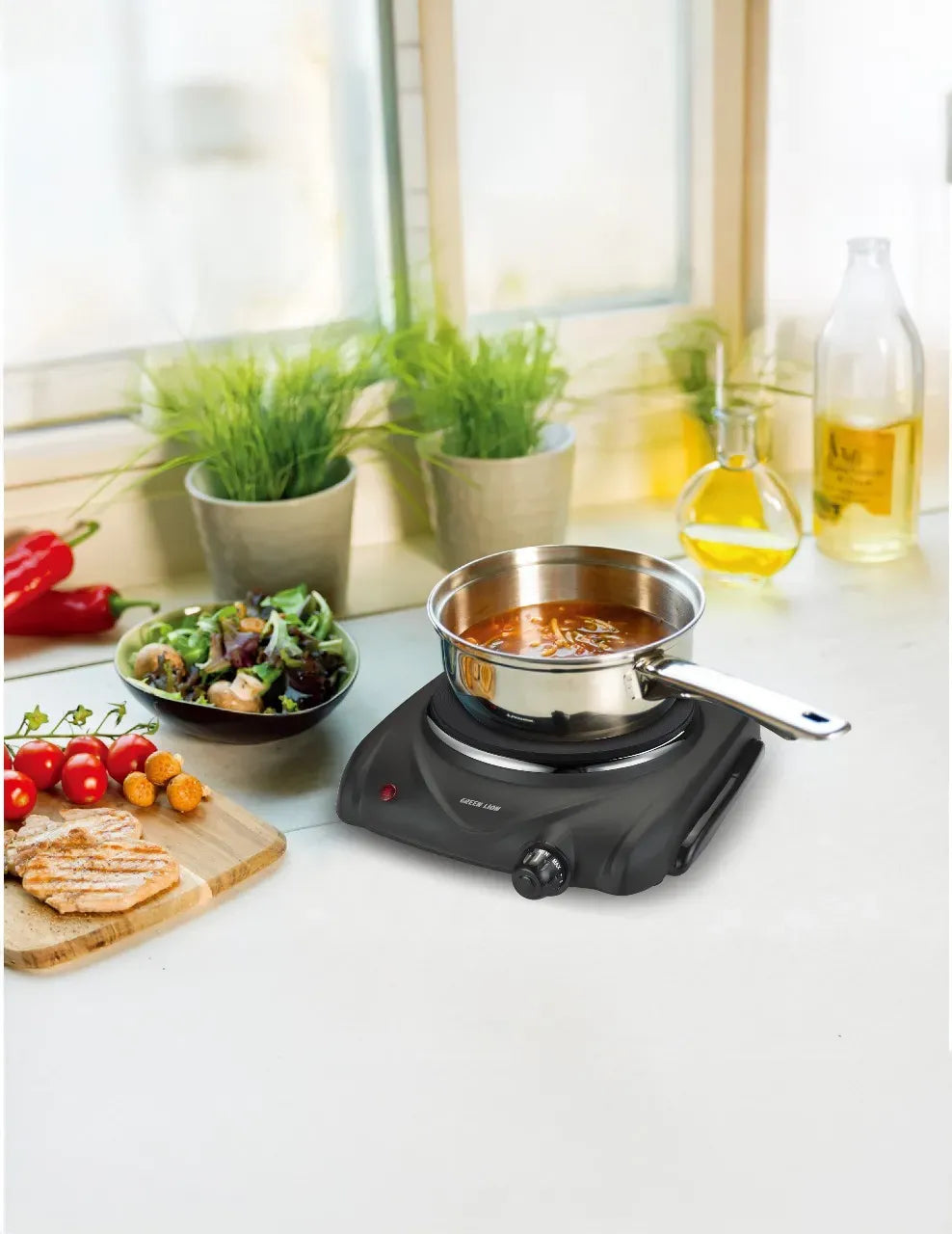 Green Lion Electric Stove Single Hot Plate Black – image 3